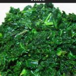 Sauteed Kale on a white plate.