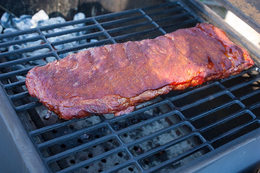 St Louis Style Ribs on the grill.