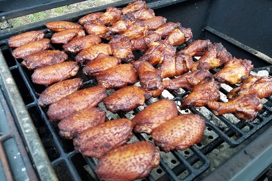  Smoked Chicken Wings on the grill