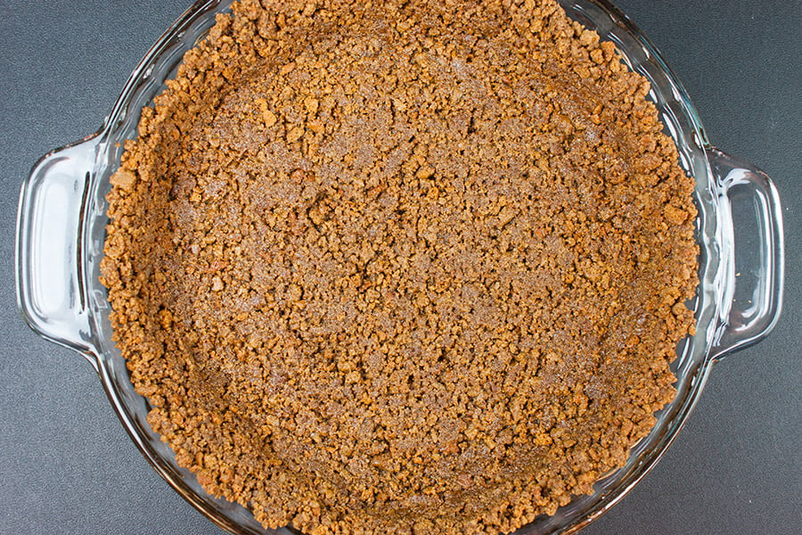 Gingersnap Crust Pumpkin Pie - prepared gingersnap crust pressed into glass pie dish