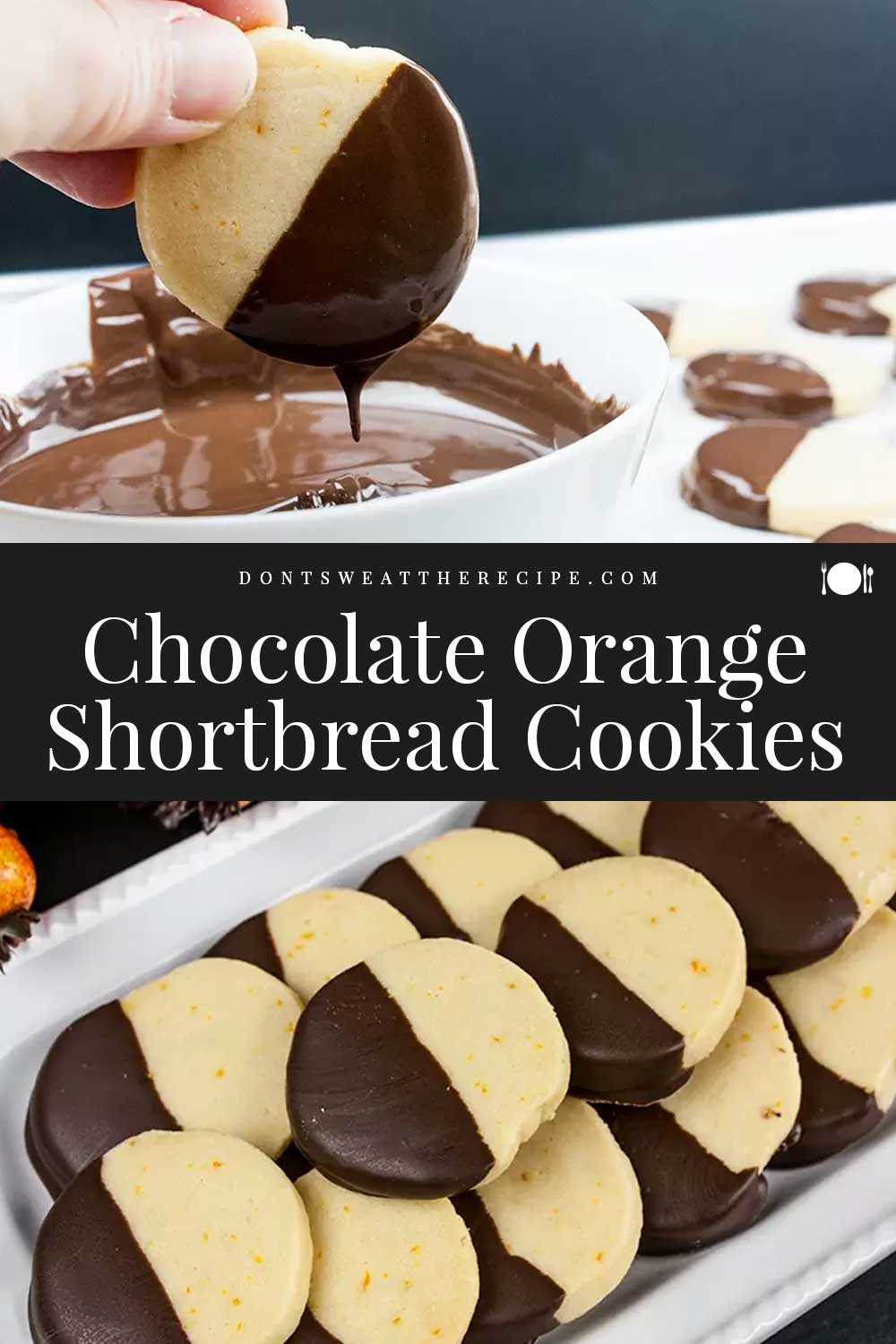 Slice and Bake Chocolate Orange Shortbread Cookies - Don't Sweat The Recipe