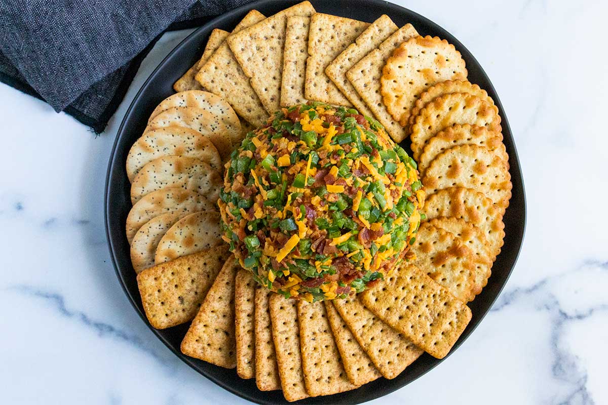 Jalapeno Popper Cheese Ball - Don't Sweat The Recipe