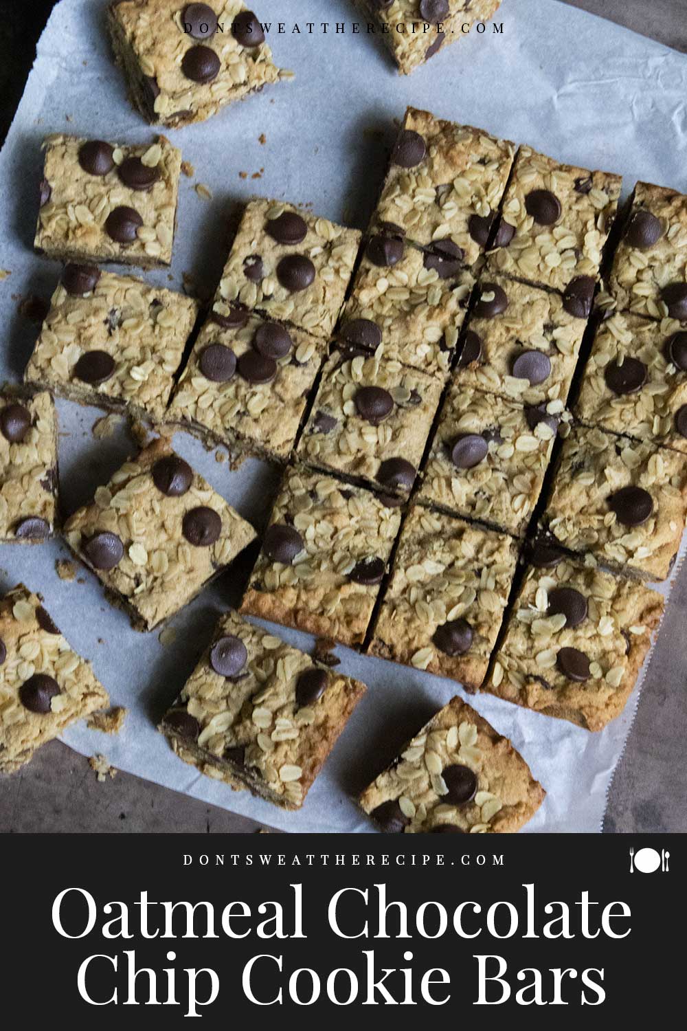 Oatmeal Chocolate Chip Cookie Bars - Don't Sweat The Recipe