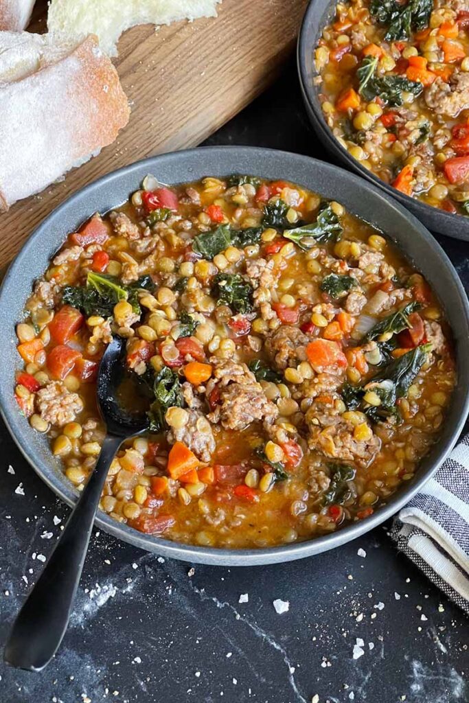 Lentil Soup with Italian Sausage - Don't Sweat The Recipe