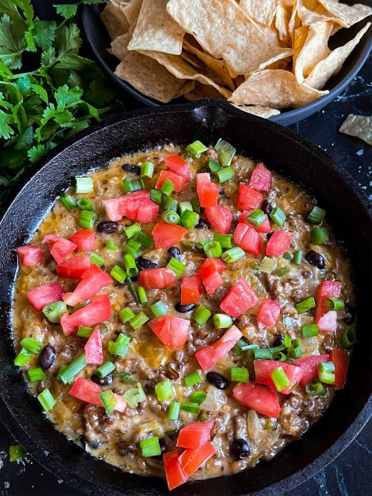 Quick And Easy Queso Fundido With Ground Beef - Don't Sweat The Recipe