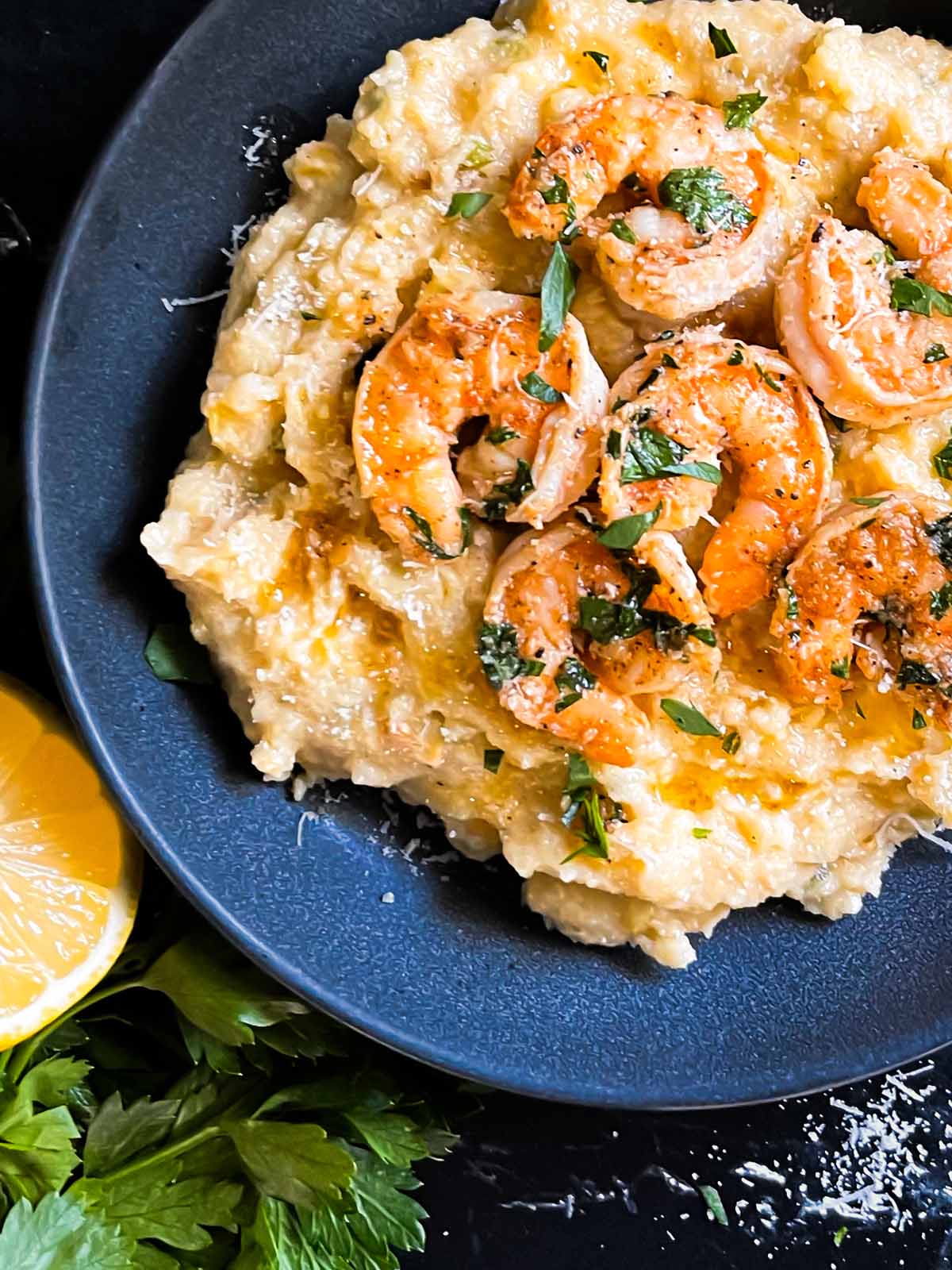 Spicy Shrimp with Creamy Cajun Polenta - Don't Sweat The Recipe