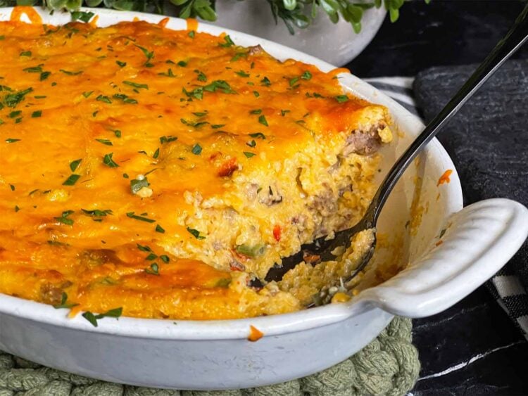 Sausage And Cheese Grits Casserole - Don't Sweat The Recipe