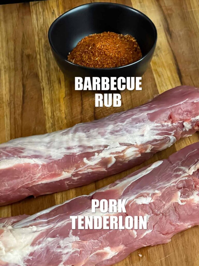 Ingredients needed to make smoked pork tenderloins.