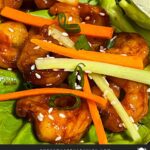 Gochujang shrimp lettuce wraps.