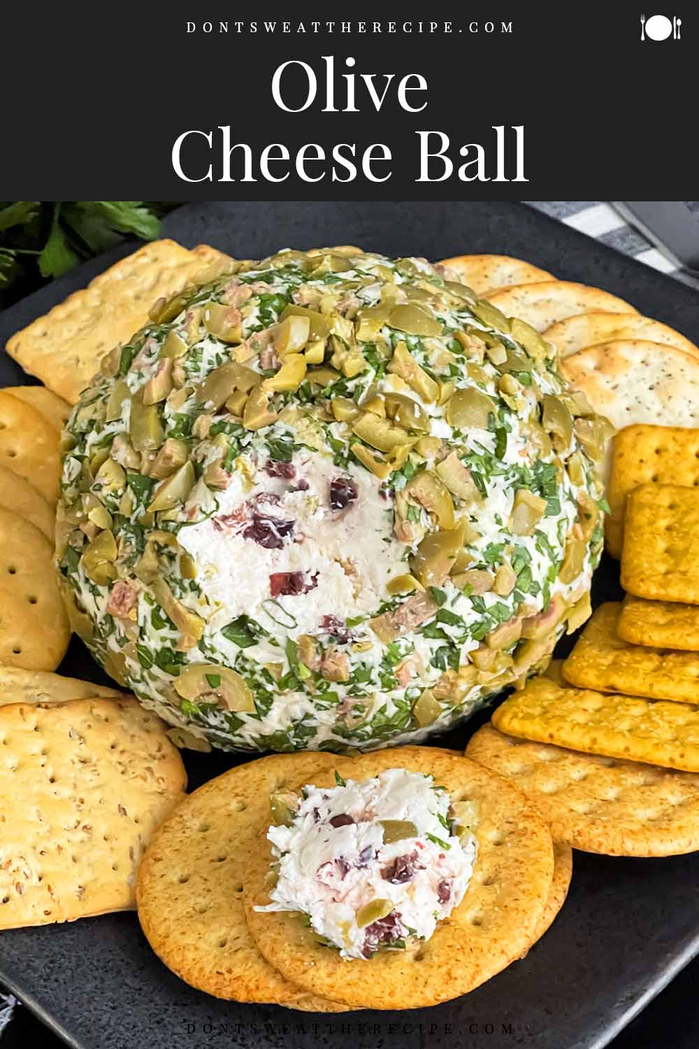 Easy Olive Cheese Ball - Don't Sweat The Recipe