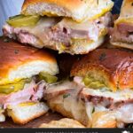 Roll-cut pork tenderloin Cuban sliders.