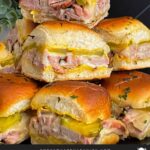 Roll-cut pork tenderloin Cuban sliders.