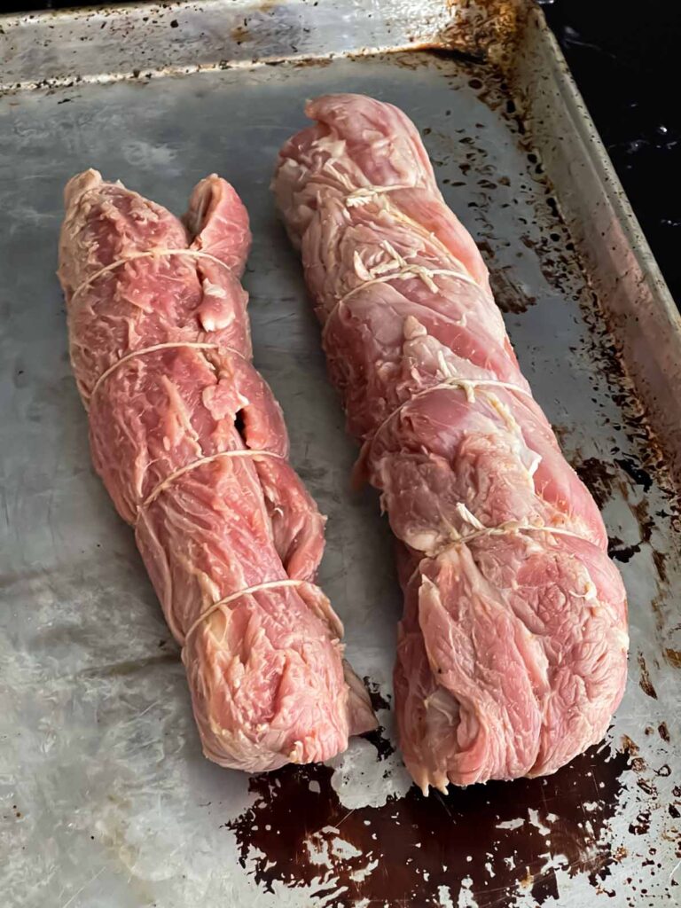 Cuban pork tenderloin ready to go on the grill.