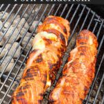 Grilled Cuban Pork Tenderloin on the grill.