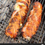 Grilled Cuban Pork Tenderloin on the grill.