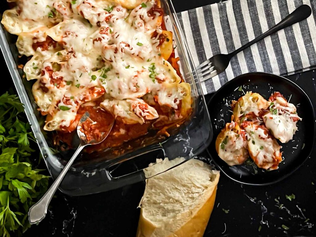 Italian sausage stuffed shells.